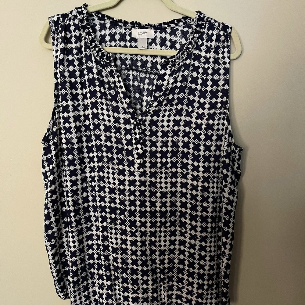 Loft Sleeveless Print Blouse - Size XL